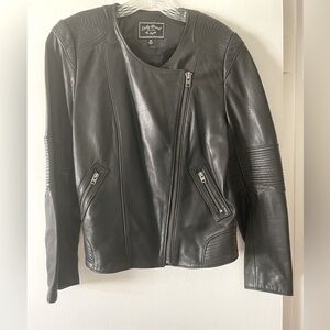 Rare Black Leather Jacket. Rare Lucky Brand Jeans leather.